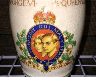 Cup from the time of the Coronation of King George  ("Honi soit qui mal y pense" are French words that you'll find on Britain's royal coat of arms)