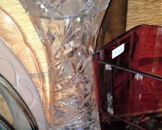Large crystal vase