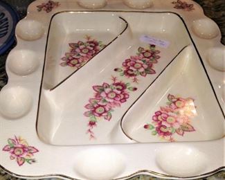 Divided dish with room for deviled eggs around the edge