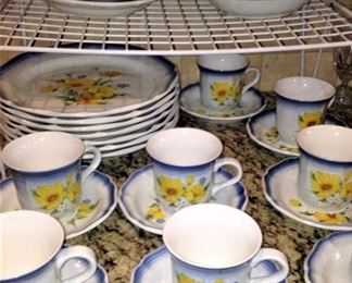 Happy blue & yellow pottery - perfect to start the morning!