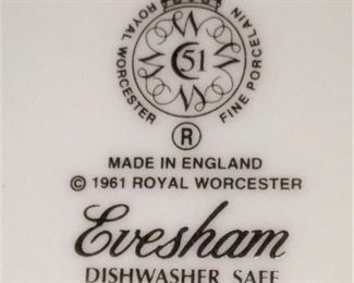 Royal Worcester "Evesham" dishware - made in England