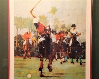 Framed and matted polo art  for the 100th Anniversary of the US Polo Association - #504/950