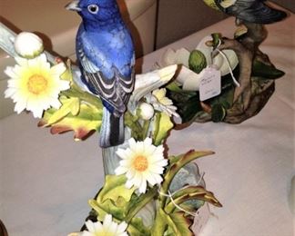 Two of several porcelain birds