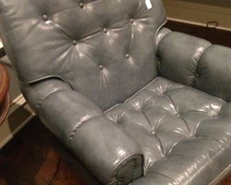 Powder blue leather chair
