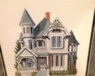 Another Victorian house in needlepoint