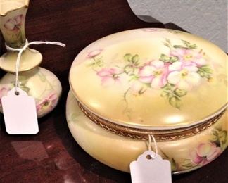 Vintage Nippon perfume bottle and  powder box (circa 1890's)