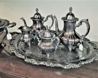 Lancaster Rose by Poole tea service with tray