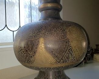 Exceptionally Large Antique India Brass Urn/Jar