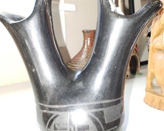 Santa Clara Black on Black Marriage Vase