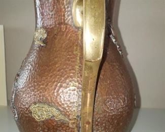 Copper/Brass Hammed Pitcher with Tinker's Seam