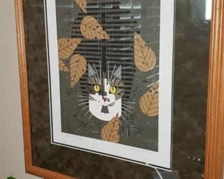 Charley Harper signed and numbered Serigraph 'Cat'