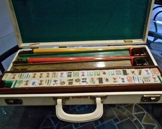 Vintage Mahjong Set, Bakelite Trays