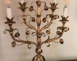 Large gilt table lamp