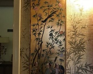 Pair hand painted Chinese plaques