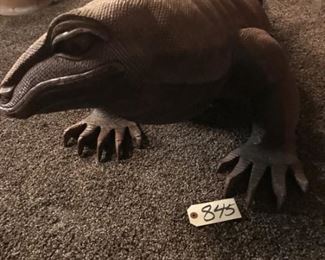 Kimodo Dragon- Made of teakwood.  60" long from nose to tail.  Height 17", Width 22"