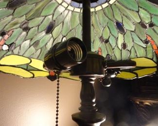 Tiffany Style Lamp- Dragonfly shade electrified (24") metal base with pull chain
Resin lamp (repaired)