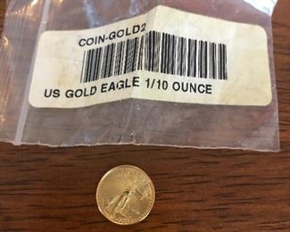 Liberty Gold Coin 1/10 OZ $5 Dollar Fine Gold Coin 1999 US Gold Eagle