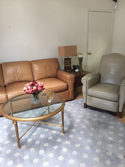 Leather Sofa & chair