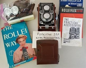 Vintage Rolleiflex 3.5F camera w/ accessories