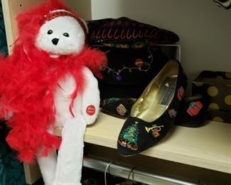 Christmas fun purse and shoes with a sassy little bear