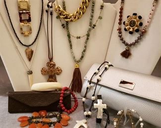 Replica jewelry, HH jewelry, Bora ladies wristwatch, Wolf  Designs jewelry carrier and a Gucci eyeglass case