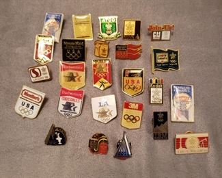 Collection of trading pins. There are many, many trading pins in this sale