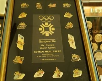 1984 Sarajevo XIV Olympic pin set for Roman Meal Bread