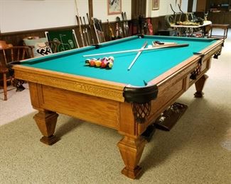 Olhausen oak regulation pool table in good condition
