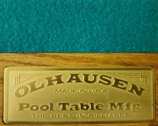 Olhausen oak regulation pool table in good condition