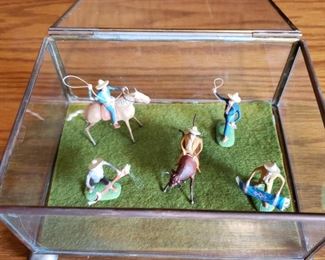 Miniature Rodeo in a glass and brass box. If you bought the miniature American Indians in Davis Place sale this past weekend you definitely need this!!!
