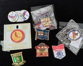 Trading pins including Clydesdales