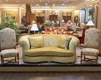 Very soft curved gold couch!  We have 4 of these chairs.
