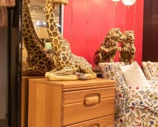 Giraffe 31" tall.  We have a chest to match this nightstand.