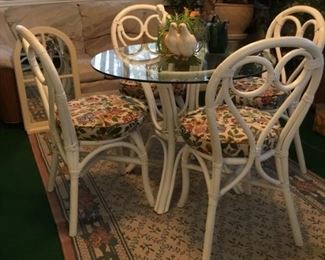 Glass top table & 4 chairs