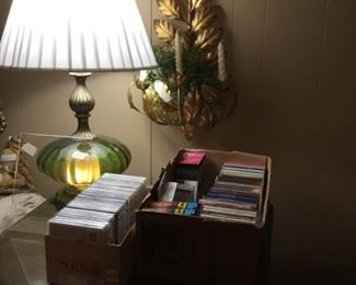CD’s & vintage lamp