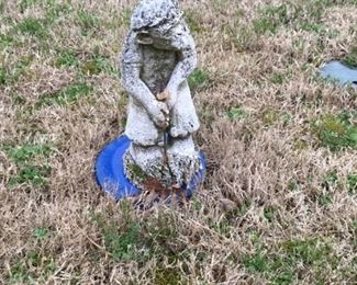 Outside in back yard