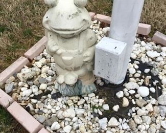 Outside in back yard