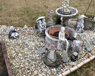 Outside in back yard