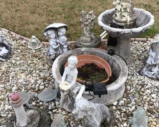 Outside in back yard