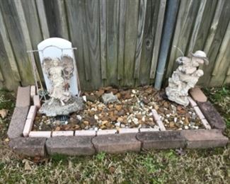 Outside in back yard