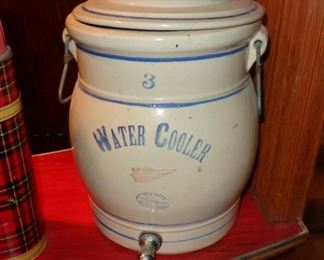 L2= Red Wing 3 gallon water cooler( tight hairline near right handle ):  $ 165.