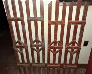 L5= Set of 4 vintage shutters (50"x9"):  $63./all                  
*(minor losses on left hand pair)