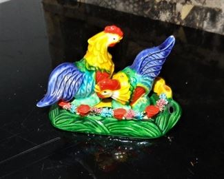 L63=Colorful rooster shakers on stand:  $ 10.