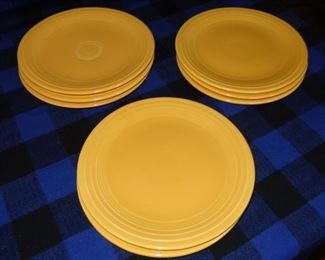 L109=8 Fiesta yellow (9.5”) dinner plates: $ 53./lot
