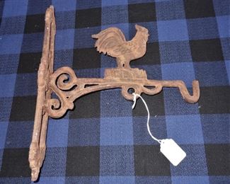  L208=Cast iron rooster planter hook (12”): $18.