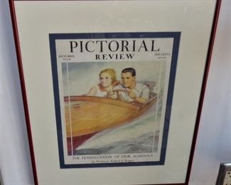 L84=Framed  1930s magazine cover (10"x13"):  $ 20.