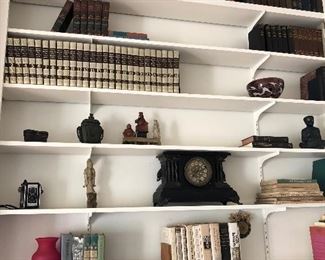 Marble mantle
Clock
-
French- also many great books