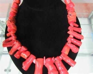 Red Coral Chunky Necklace