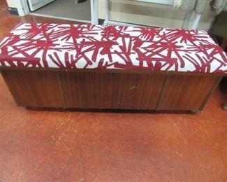 Cedar chest with upholstered top