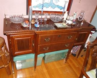 Vintage buffet server, wterford and Tiffany crystal